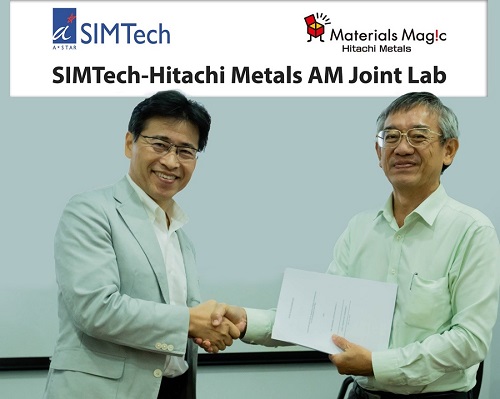 Dr. Lim Ser Yong, Executive Director, SIMTech (right), and Mr. Koji Sato, Vice President and Executive Officer, Hitachi Metals at the signing ceremony on July 19, 2018