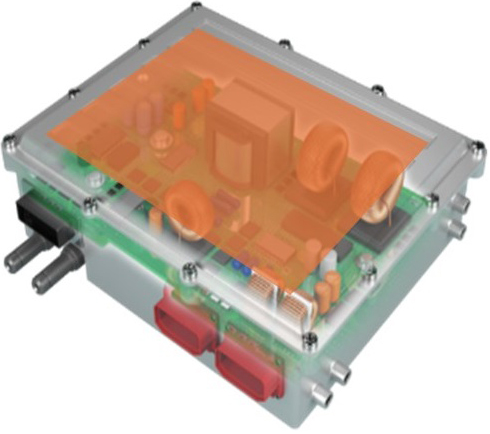 Figure 3. Example for on-board chargers (attached to the inside of the resin casing or the metal casing)