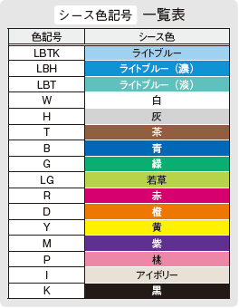 シース色記号一覧表